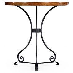 Round & Oval Side Tables Walnut bistro style parquet table 2