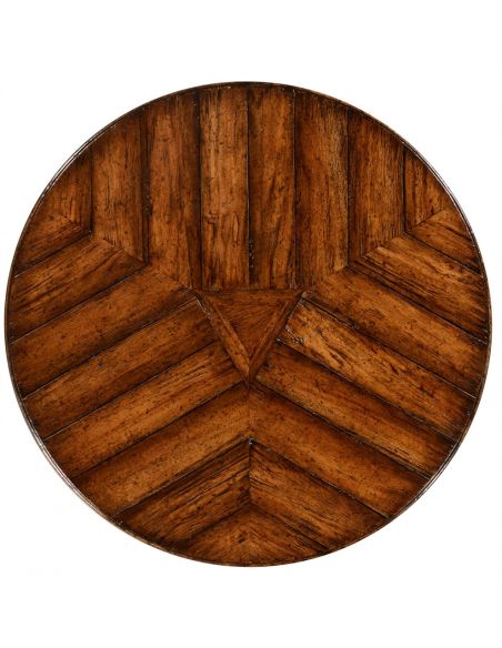 Round & Oval Side Tables Walnut bistro style parquet table