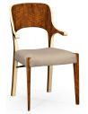 Dining Chairs Hyedua wood and ivory finish armchair.