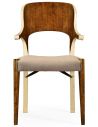 Dining Chairs Hyedua wood and ivory finish armchair.
