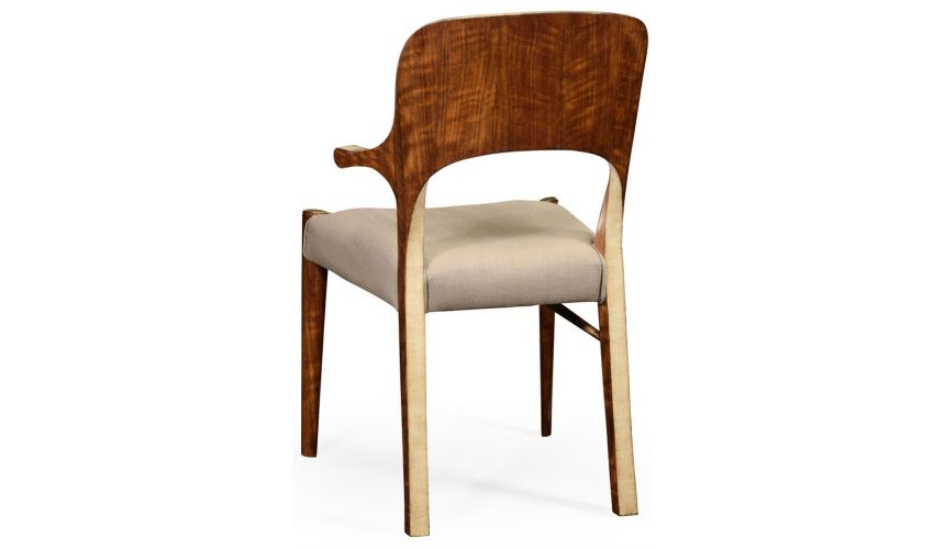 Dining Chairs Hyedua wood and ivory finish armchair.