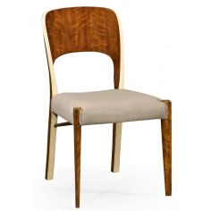Dining Chairs Hyedua wood and ivory finish side chair.