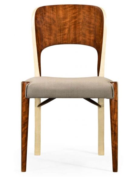 Dining Chairs Hyedua wood and ivory finish side chair.