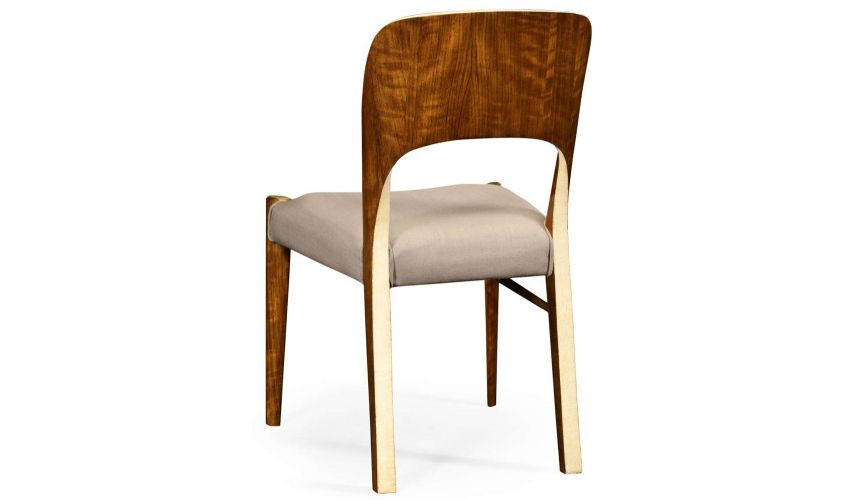 Dining Chairs Hyedua wood and ivory finish side chair.