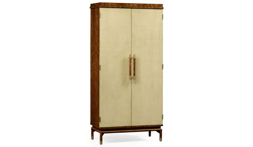 Home Bar Furniture Hyedua and ivory finish tall drinks cabinet.