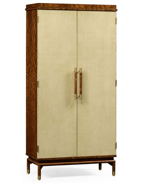 Home Bar Furniture Hyedua and ivory finish tall drinks cabinet.
