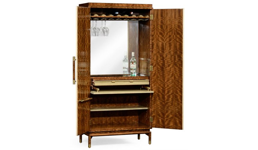 Home Bar Furniture Hyedua and ivory finish tall drinks cabinet.