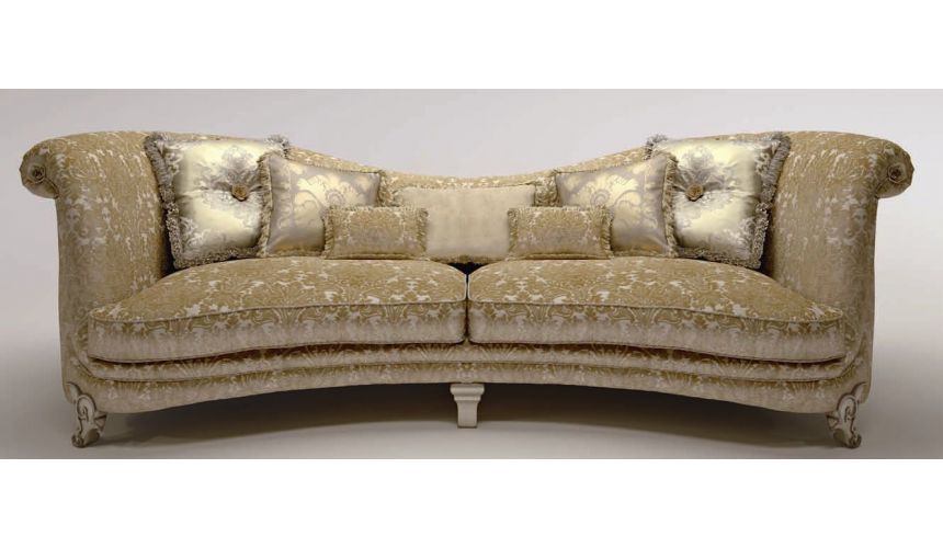 SOFA, COUCH & LOVESEAT Upholstered Sofa with Curved Backrest