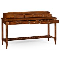 Breakfronts & China Cabinets Plank walnut sideboard with strap handles. 2