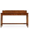 Breakfronts & China Cabinets Plank walnut sideboard with strap handles.