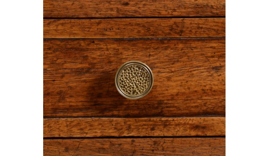 Breakfronts & China Cabinets Plank walnut sideboard with strap handles.