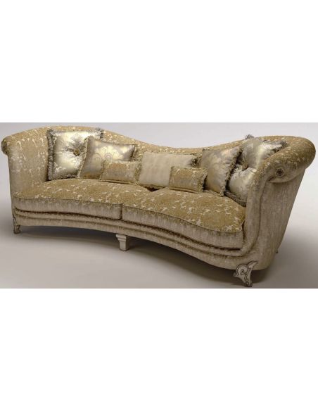 SOFA, COUCH & LOVESEAT Upholstered Sofa with Curved Backrest