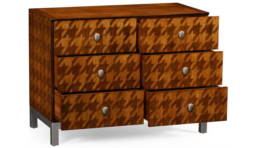 Houndstooth chest of drawer.