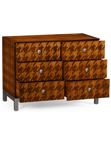 Houndstooth chest of drawer.