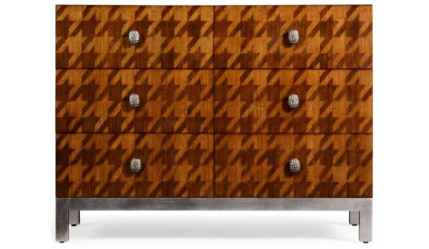 Houndstooth chest of drawer.