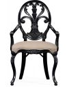 Dining Chairs Black painted sheraton style oval back armchair