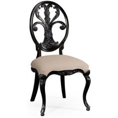 Dining Chairs Black painted sheraton style oval back side chair