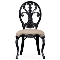 Dining Chairs Black painted sheraton style oval back side chair 2