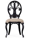 Dining Chairs Black painted sheraton style oval back side chair