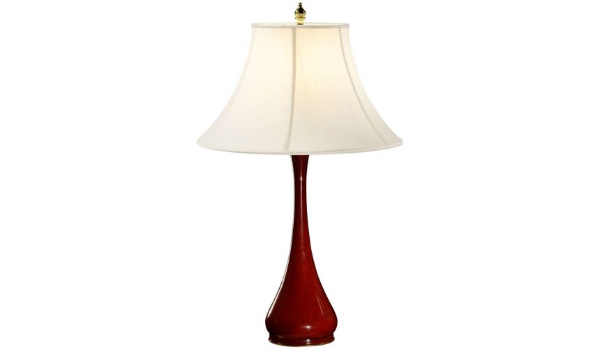 Table Lamps Red lacquered table lamp