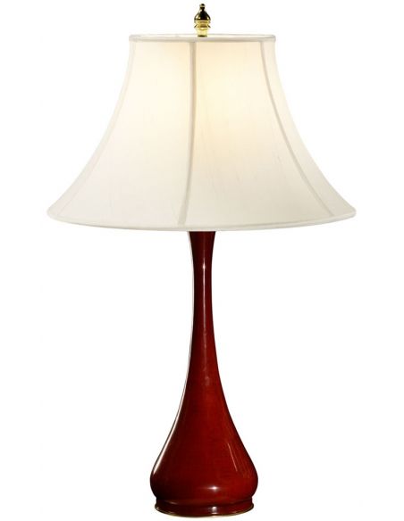 Red lacquered table lamp