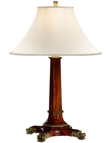 Empire style mahogany table lamp