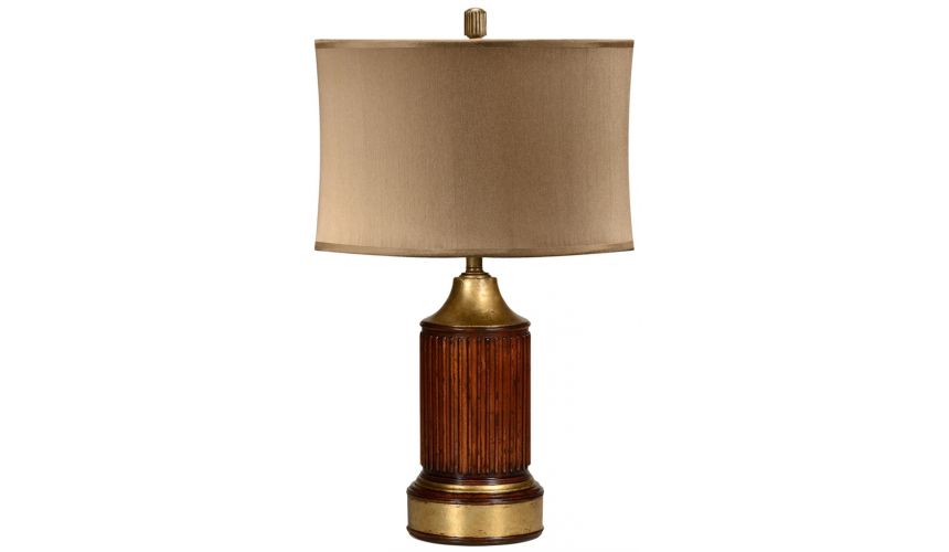 Table Lamps Round fluted mahogany lamp table