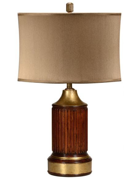 Table Lamps Round fluted mahogany lamp table