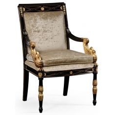 Dining Chairs Empire style swan arm chair.