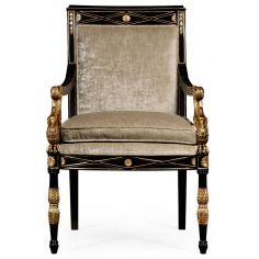 Dining Chairs Empire style swan arm chair. 2