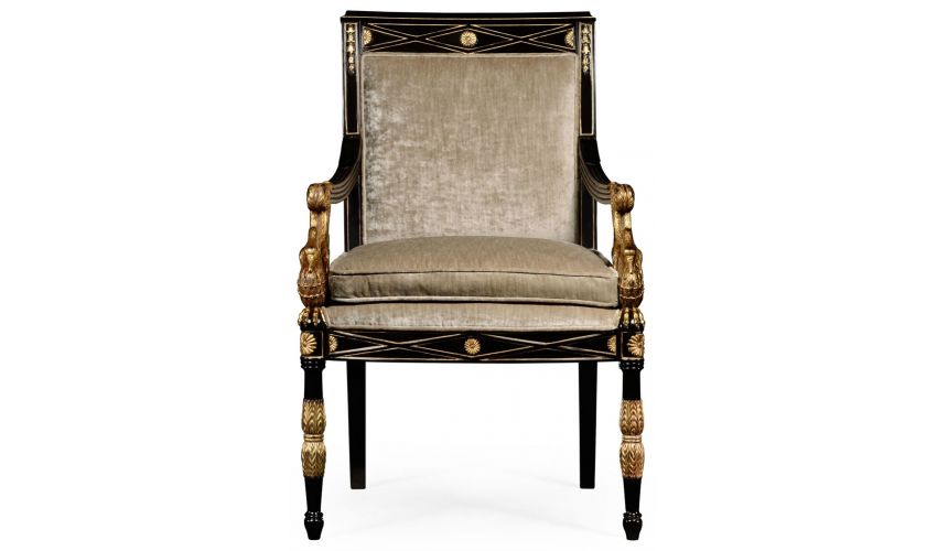 Dining Chairs Empire style swan arm chair.