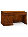 Executive Desks Crotch walnut compact single pedestal desk