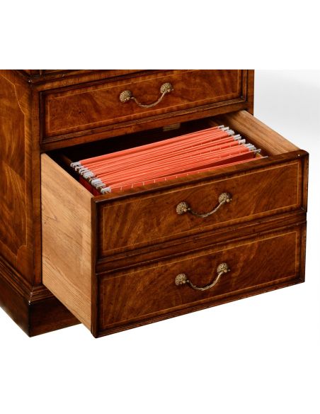 Executive Desks Crotch walnut compact single pedestal desk