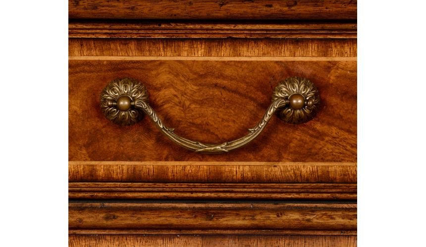 Executive Desks Crotch walnut compact single pedestal desk