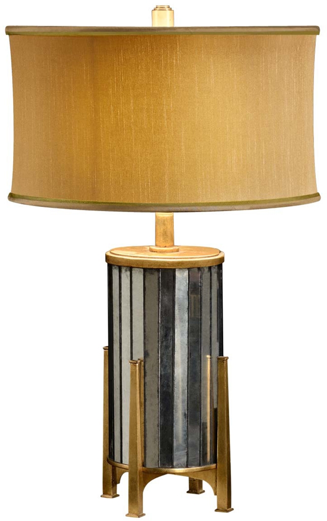 Modern Furniture Eglomise and gilt metal table lamp