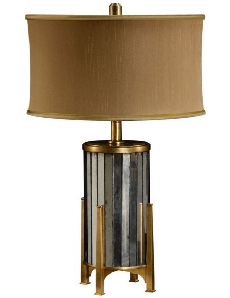 Modern Furniture Eglomise and gilt metal table lamp