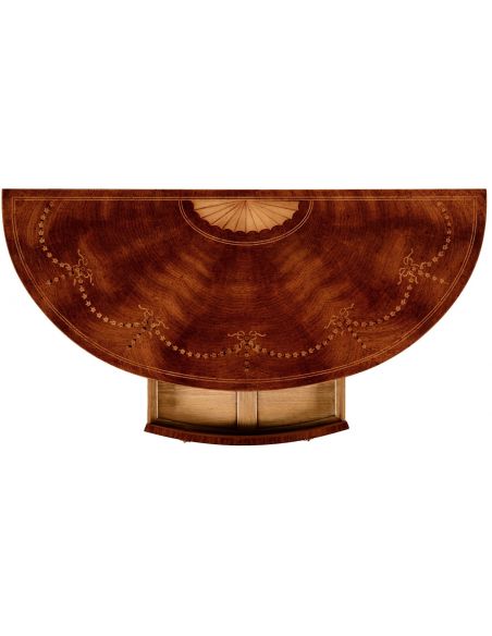 Breakfronts & China Cabinets Sheraton style mahogany bow fronted commode.
