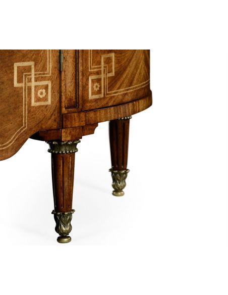 Breakfronts & China Cabinets Sheraton style walnut bow fronted commode.