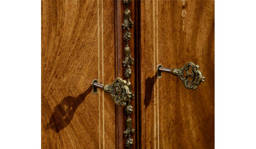 Breakfronts & China Cabinets Sheraton style walnut bow fronted commode.