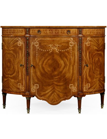 Foyer and Center Tables 18th century bow fronted commode