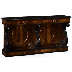 Breakfronts & China Cabinets Mahogany Regency style buffet with scroll brackets.