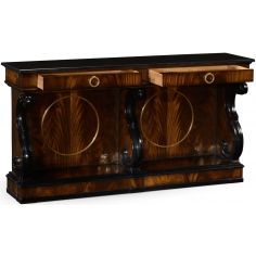 Breakfronts & China Cabinets Mahogany Regency style buffet with scroll brackets. 2