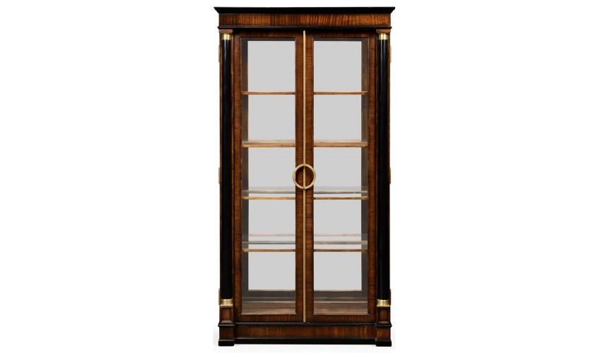 Breakfronts & China Cabinets Mahogany Regency style bookcase with columns.