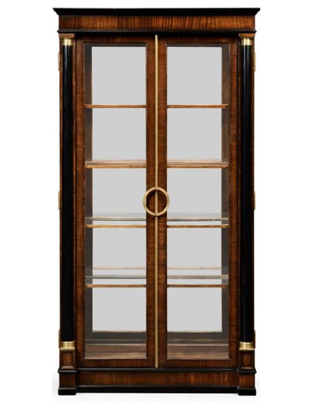 Breakfronts & China Cabinets Mahogany Regency style bookcase with columns.