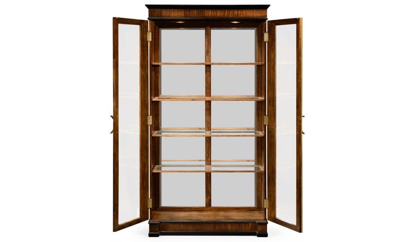 Breakfronts & China Cabinets Mahogany Regency style bookcase with columns.