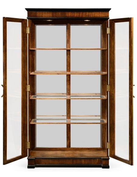 Breakfronts & China Cabinets Mahogany Regency style bookcase with columns.
