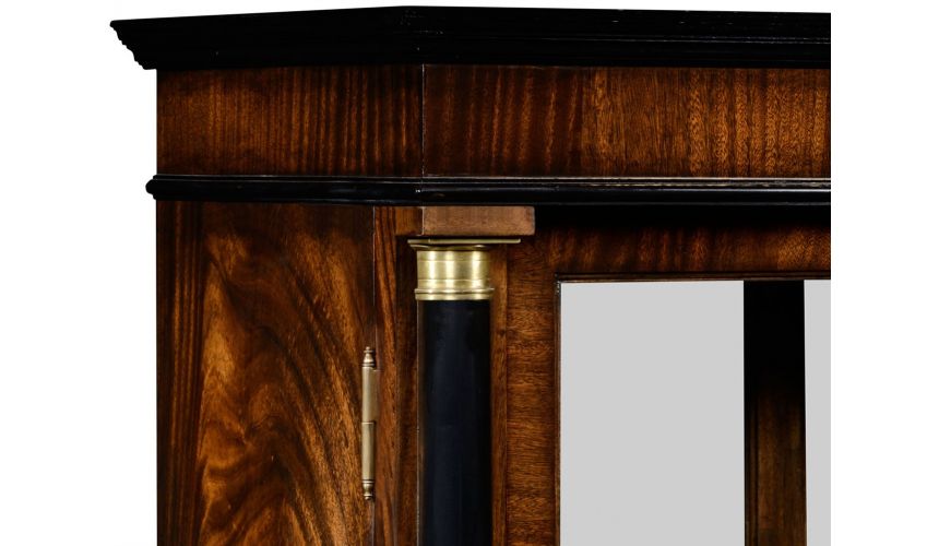 Breakfronts & China Cabinets Mahogany Regency style bookcase with columns.