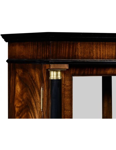 Breakfronts & China Cabinets Mahogany Regency style bookcase with columns.