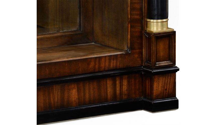 Breakfronts & China Cabinets Mahogany Regency style bookcase with columns.