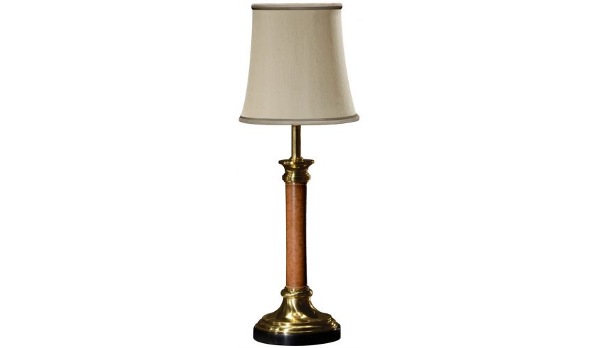 Lighting Table lamp made of brass and leather